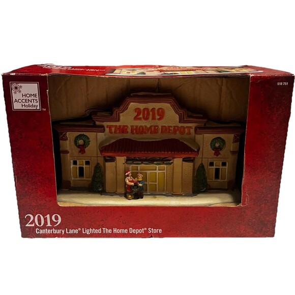 2019 Canterbury Lane Lighted The Home Depot Store Ceramic Christmas In Box READ - Picture 11 of 15